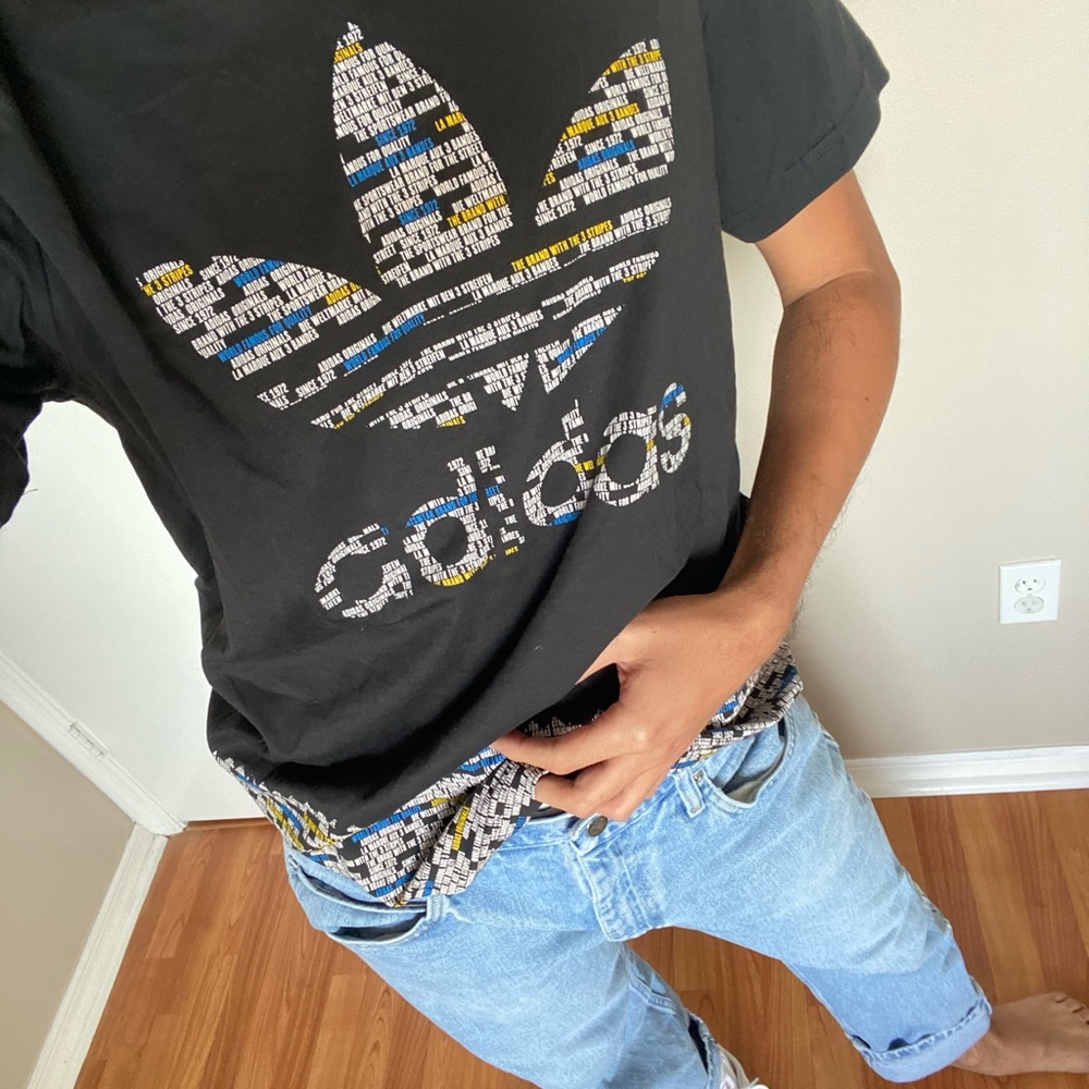 New with tags black adidas logo tee